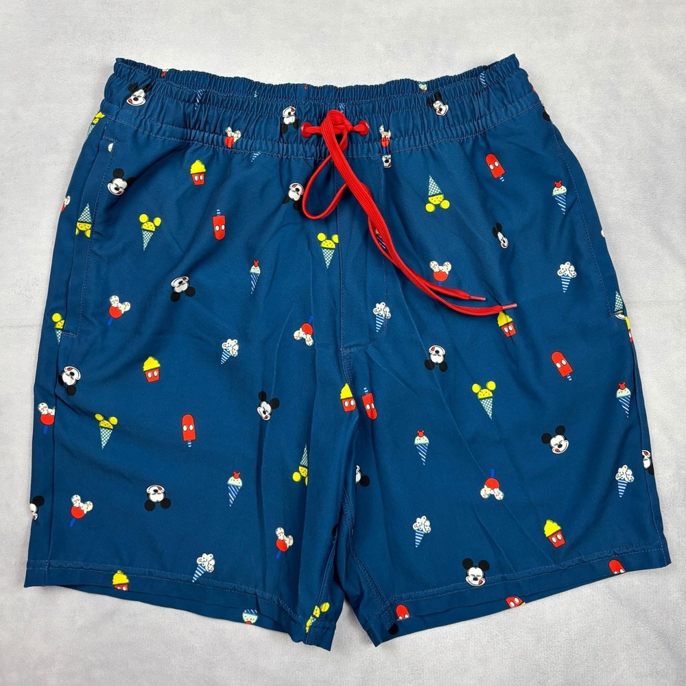 Disney Parks Mickey Mouse Ice‎ Cream Treats Swim Trunks Blue Mens Small